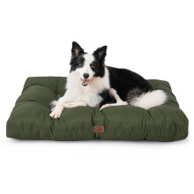 Bedsure Washable Dog Bed with Oxford Cover for Dogs, 91x68x9cm Green | Easy Care Comfy Pet Mat, Flat Pet Pillow For Crate, No-Zipper Design