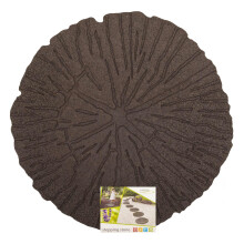 Nicoman 18" Large Round Garden Stepping Stone Recycled Cracked Log Rubber Steps Hard Wearing Outdoor Stepping Stones Scroll