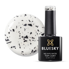 BLUESKY Gel Nail Polish, Speckled Egg Shell Effect Clear No Wipe Matte Top Coat, 10ml, Matte Finish