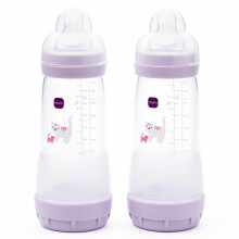 MAM Easy Start Anti-Colic Bottles, 2X 320ml, Self-Sterilising, Pink