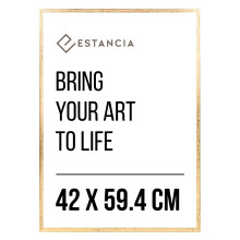 Estancia Gold Pine Wood Photo Frame 42x59.4 cm (A2) with Shatterproof Acrylic Glass | Modern 42 x 59.4 cm Wooden Picture Frame