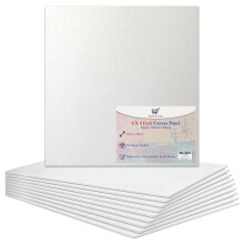 6 X 6" / 15 x 15cm Canvas Panel Stretched Blank Canvas Board Primed Artist Boards 100% Cotton for Oil Paint Acrylic Painting Mixed Media White