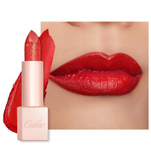 Oulac Red Shimmer Lipstick for Women - Moisture Tinted Lip Balm for Dry Lips, Creamy Formula, Hydrating & Smooth, Infused with Shea Butter, Vegan