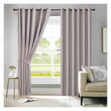 Light Grey Blackout Curtains for Bedroom 54 Inch Drop Thermal Insulated Eyelet Curtains & Drapes for Window Treatment & Living Room