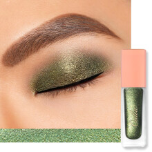 Oulac Liquid Glitter Eyeshadow - Metallic Mossy Green Eyeshadow & Eyeliner with Gold Sparkle, Blendable Eye Make-up, Crease-Free, Vegan, 6.8g