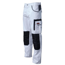 WrightFits Olympian Painters Trousers for Men - Decorators Workwear with Knee Pads Pockets - Combat Style in White (30W - 42W)