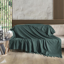 Milam London Sofa Throws Large 2 Seater, Bedspreads Double Size 200x230 cm | Green Couch Throws For Sofa Covers 2 Seater, Bed Spread Double Bed