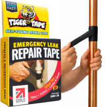 Tiger Tape UK Made Emergency Self-Fusing Plumbers Repair Tape - Waterproof, Self-Amalgamating & Self-Bonding