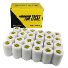 SPORTTAPE Self-Adhesive Cohesive Bandage, 24 Rolls - 7.5cm x 4.5m, White | Compression & Vet Wrap for Dogs, Horses, Sports Stretch Tape for Football