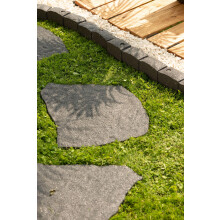 Nicoman Natural B Stone Block Garden Stepping Stone Recycled Rubber Steps Hard Wearing Heavy Duty Outdoor Pathway Tiles - (Grey, Set of 2)