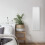 Full Length Wooden Wall Mounted Mirror - White - 35x110cm 2