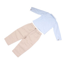 Jungen Hemd Hose Set mit Schleife Blau 100cm