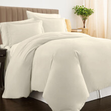 Pizuna Luxurios Cotton Double Duvet Cover Set New Ivory 800 Thread Count | 100% Long Staple Cotton Size, 200x200cm