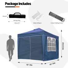 SANHENG Pop Up Gazebo, Pop Up Tent with Weights, Fully Waterproof, All Weather Gazebo ideal for Outdoor Party Camping (3x3m,Blue)