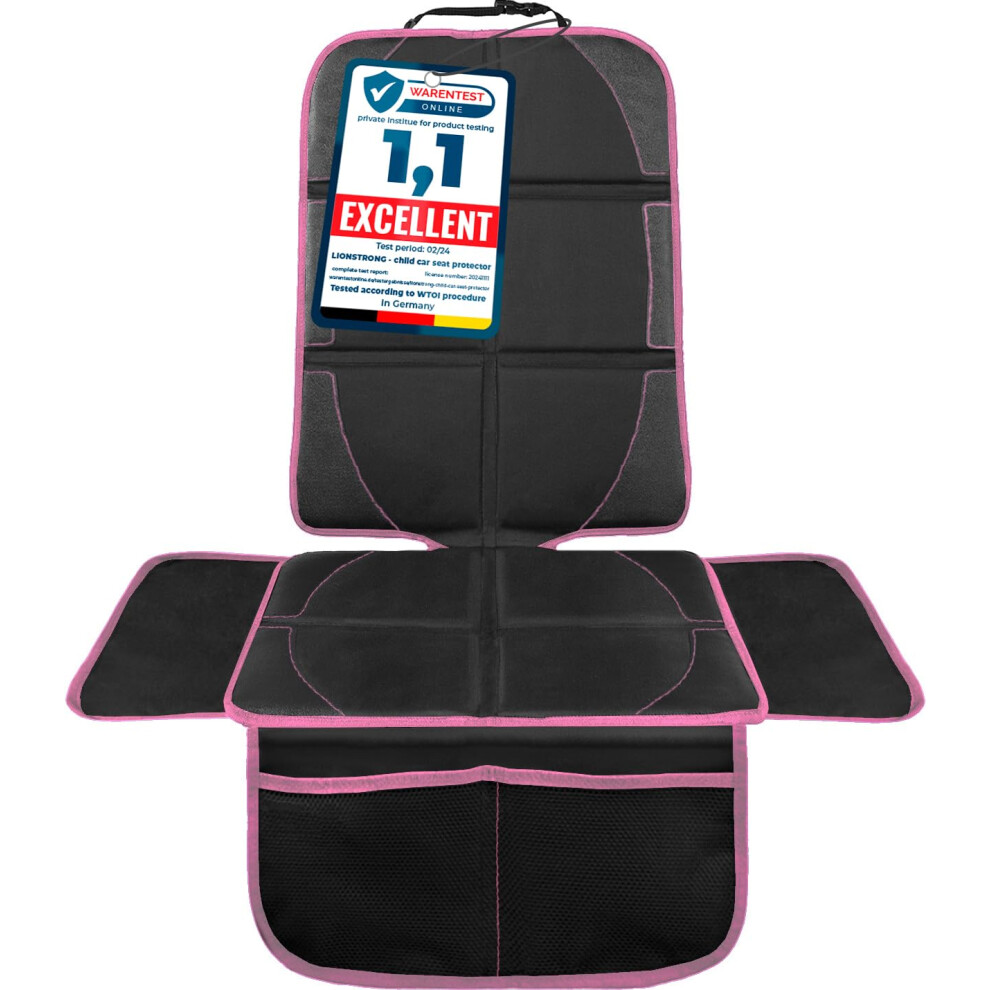 Lionstrong Car Seat Protector [Isofix Compatible] - Pink | Water-Repellent Car Seat Protector Polyester - Seat Protector