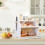 Large Bamboo Bread Bin 2 Tier Breadbox Kitchen 19.7"x9.8"x14.5" White 4