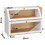 Large Bamboo Bread Bin 2 Tier Breadbox Kitchen 19.7"x9.8"x14.5" White 5