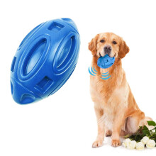 YF Dog Ball Indestructible Dog Toys, Tough Rubber Dog Rugby Ball Dog Chew Toy with Squeaker for Aggressive Chewers