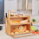 Large Bamboo Bread Bin 2 Tier Breadbox Kitchen 19.7"x9.8"x14.5" Natural 3