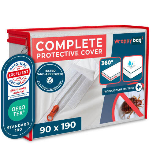 Wrappybag bed bug proof mattress encasement - dust mite mattress protector