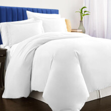 Pizuna Luxurious Cotton Duvet Cover Double Size White 1000 Thread Count | 100% Long Staple Cotton Set, 200x200cm