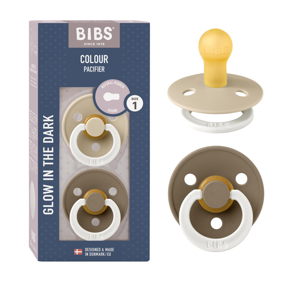 Bibs Colour Natural Rubber Size 1: 0+ Months Dummy Vanilla Night / Dark Night 2 Pc - Image 3
