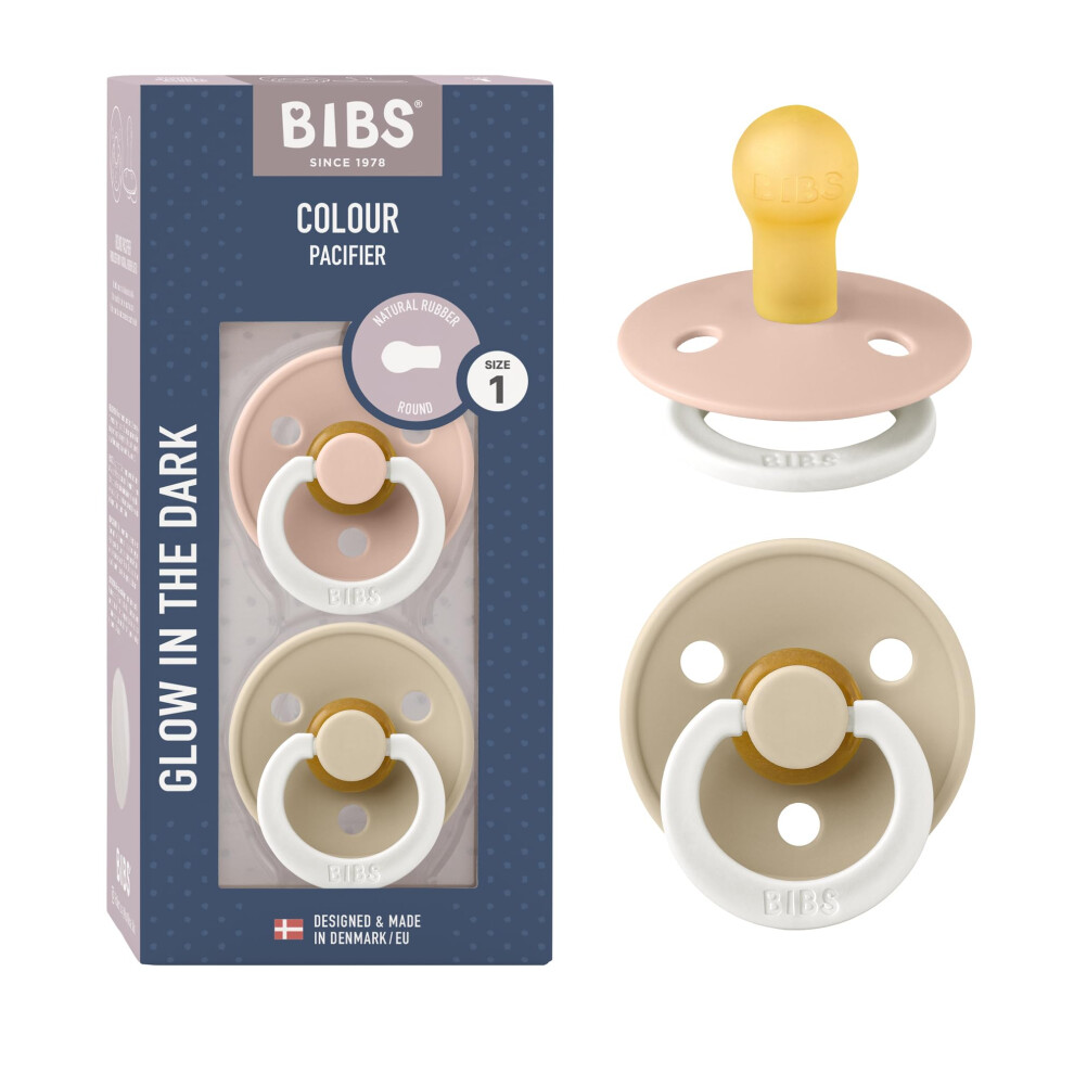 Bibs Colour Natural Rubber Size 1: 0+ Months Dummy Blush Night / Vanilla Night 2 Pc - Image 4
