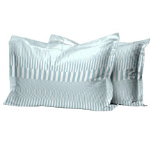 Pizuna Cotton Cascade Stripe Blue Print Standard Pillow Cases 2 Pack