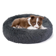 Donut Dog Cat Bed, Calming Doughnut Fluffy Dog Cat Bed Small Medium Large Washable with Soft Plush