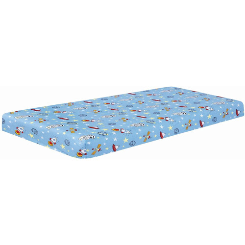 DTEX HOMES 2 x Cot Bed Sheets Super Soft Breathable Polycotton Fitted Sheet 140 x 70 cm (Space Blue) 1