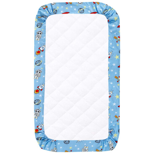 DTEX HOMES 2 x Cot Bed Sheets Super Soft Breathable Polycotton Fitted Sheet 140 x 70 cm (Space Blue) 2