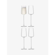 LSA International Metropolitan Champagne Flute 230ml Clear | Set of 4 | Dishwasher Safe | MW05
