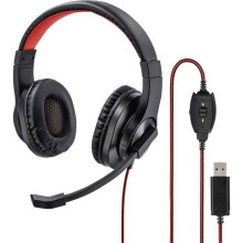 Micro-casque - HAMA - HS-USB400 - USB - Stéréo - Circum-aural - Rouge