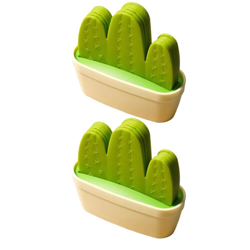 12pcs Cactus Coaster Set Insulation Mat Creativity Coaster Suitable for Beverage Bar Home Decor Coffee Table with Stand 1