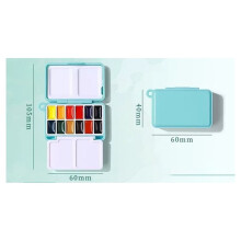 College Watercolor Paint Box 12Color 0.5ML  Portable Paint Tray Student Sketch Palette Painting Art Supplies