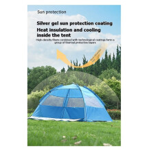 Portable Beach Tent, UV Protected, Single Door with Three Windows, Suitable for Picnics and Camping
