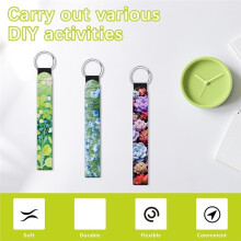 20 PCS Sublimation Wristlet Blanks Keychain Bulk White Neoprene Sublimation Lanyard Keychain Holder for DIY Crafts