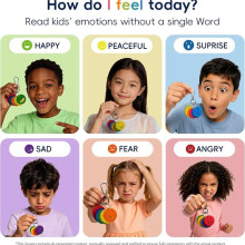 Silicone Color-Coded Emotion Keychain for Kids, Feelings Regulation Tool, Children Emotional Awareness Key