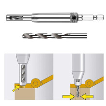 Hinge Drill Bit Set, Hex Shank Wood Hinge Hole Opener Kit with Allen Wrench, Woodworking Drill Accessories