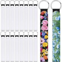 20 Stück Sublimations-Rohlinge für Armbänder und Schlüsselanhänger, Weiß, Neopren, für DIY-Bastelarbeiten