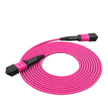 Cable de Conexión de Fibra Óptica MPO OM4 de 8 Núcleos, Cable de Fibra Óptica MPO-MPO Hembra A Hembra, Cable de Fibra Óptica Multimodo de 5 M