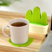 12pcs Cactus Coaster Set Insulation Mat Creativity Coaster Suitable for Beverage Bar Home Decor Coffee Table with Stand