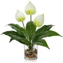 Sztuczne Kwiaty Anthurium w Wazonie Realistyczne Eleganckie Biały 39 cm