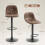 2-Pack Modern Swivel Bar Stools, Brown 3