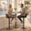 2-Pack Modern Swivel Bar Stools, Brown 4