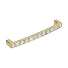 4x Kristallgriff Gold 128mm Schrankgriff Doppel