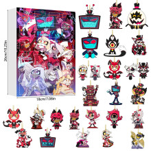 (Style G)Calendario de Navidad Hazbin Hotel con colgantes de acrílico de dibujos animados para regalo de intercambio