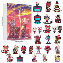 (Style B)Calendario de Navidad Hazbin Hotel con colgantes de acrílico de dibujos animados para regalo de intercambio