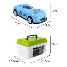 50 Rückzieh-Spielzeugautos mit Koffer - Keine Batterien erforderlich
