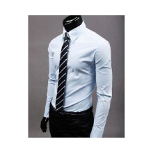 (# Light Blue,Tag 5XL=US 3XL)Camisa de vestir para hombre juvenil sin acabado de hierro y diseño de manga larga para uso diario